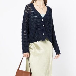 NEW Vince Crochet V-Neck Cardigan